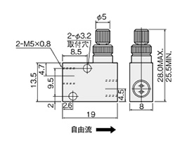 Dimensional drawing of TSC