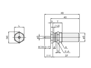 Insert mount rod without tip cap: KSHA ○ × ○ - X