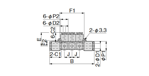 Dimensional drawing of UEDW