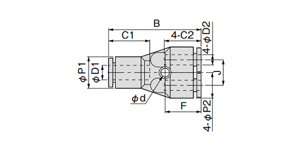 Dimensional drawing of UWD