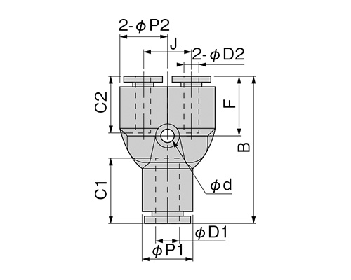 Dimensional drawing of UYD