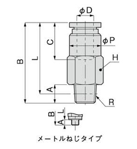 Dimensional drawing of TSS series