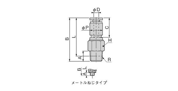 Dimensional drawing of TSR