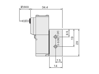 A010-4E1-25, unit: mm