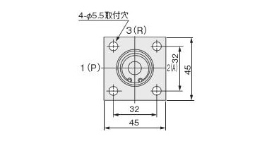 Dimensional drawing of 125P