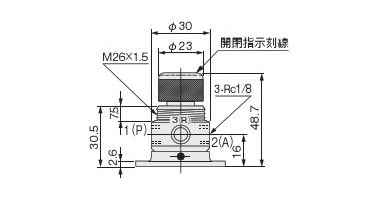 Dimensional drawing of 125HO