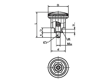 Dimensional drawing of indexing plunger PHX