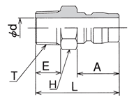 No-valve type NSP plug NPM dimensional drawing