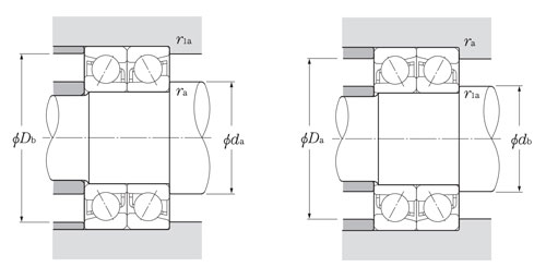 Angular ball bearing, drawing