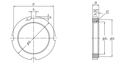 Lock Nut AN Series drawing