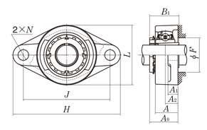 Cast iron rhombic flange unit drawing