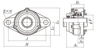 Cast iron rhombic flange unit drawing