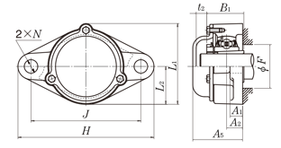 Cast iron rhombic flange unit drawing