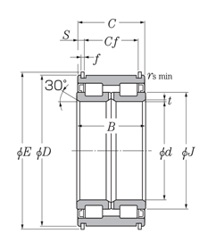 SL type cylindrical roller bearing, drawing_04 type