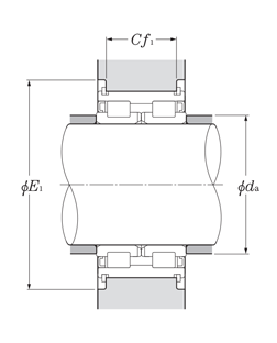 SL type cylindrical roller bearing, mounting dimensional drawing 3