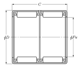 Drawing 2 of shell type needle roller bearing