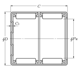 Drawing 4 of shell type needle roller bearing