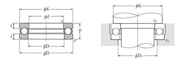 Thrust Ball Bearing Open Type drawing