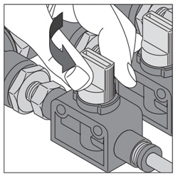 Cap lever operation method 2 for Shutoff Valve, Hand Valve, Straight B