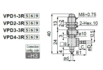 Long Stroke, Standard Type, VPD, Barb Fitting Type, with Cover 