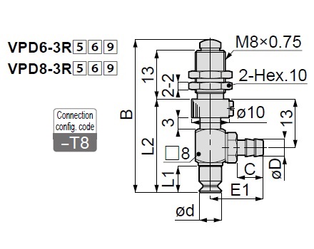 Long Stroke, Standard Type, VPD, Barb Fitting Type, with Cover 