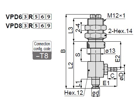 Long Stroke, Standard Type, VPD, Barb Fitting Type, with Cover 