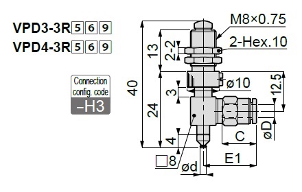 Long Stroke Standard Type VPD One-Touch Fitting with Cover 