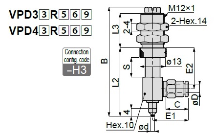 Long Stroke Standard Type VPD One-Touch Fitting with Cover 