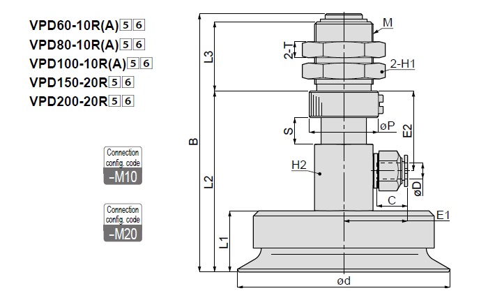 Long Stroke Standard Type VPD One-Touch Fitting with Cover 