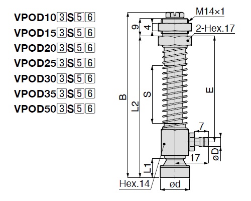 Long Stroke Sponge Type VPD Barb Fittings Type without Cover 