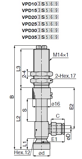 Long Stroke Sponge Type VPD One-Touch Fitting with Cover 