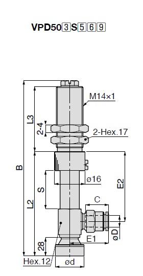 Long Stroke Sponge Type VPD One-Touch Fitting with Cover 