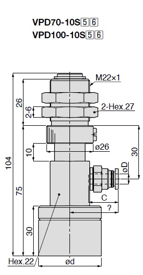 Long Stroke Sponge Type VPD One-Touch Fitting with Cover 