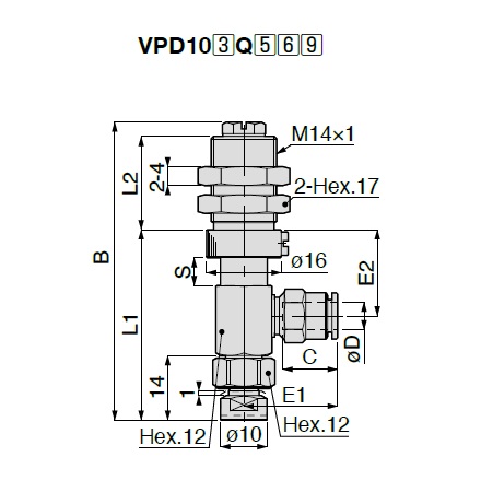 One-Touch Fitting Type Long Stroke Suction Mark Prevention Type VPD with Cover 