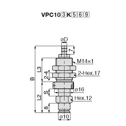 Long Stroke Slip Resistance Type VPC Barb Fittings Type with Cover 