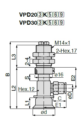 Long Stroke Slip Resistance Type VPD One-Touch Fitting with Cover 