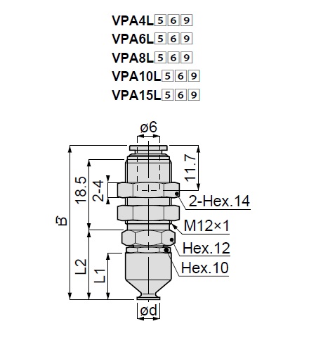 Vacuum Pad Soft Type VPA One-Touch Fittings 