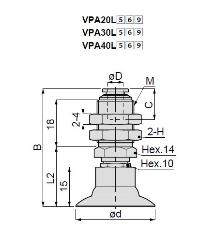 Vacuum Pad Soft Type VPA One-Touch Fittings 