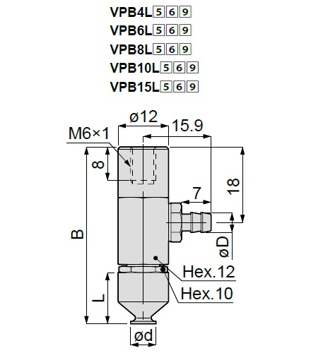 Vacuum Pad Soft Type VPB Barb Fittings 