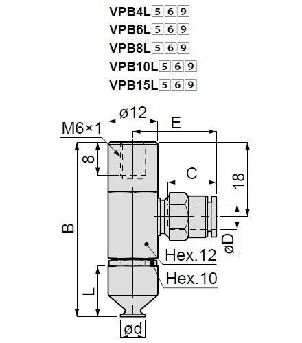 Vacuum Pad, Soft Type, VPB, One Touch Fitting Type 