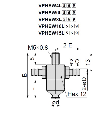 Vacuum Pad Soft Type VPHEW Barb Fitting Type 