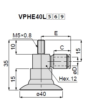 Vacuum Pad, Soft Type, VPHE, Barb Fitting Type 