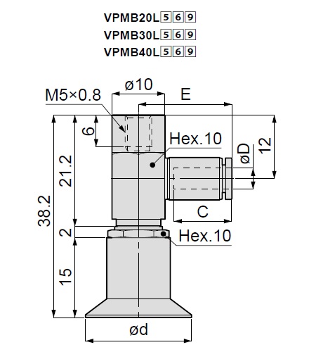 Vacuum Pad, Soft Small Type, VPMB, One Touch Fitting Type 