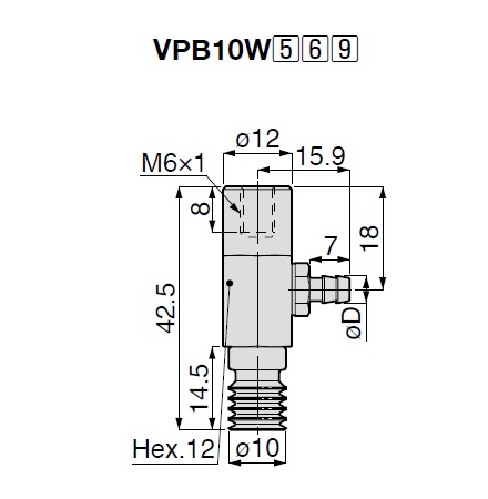 Vacuum Pad Multistage Bellows Type VPB Barb Fitting Type 