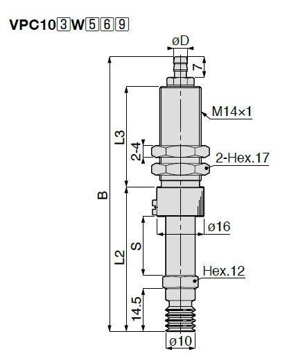 Vacuum Pad Multistage Bellows Type VPB One Touch Fitting Type 