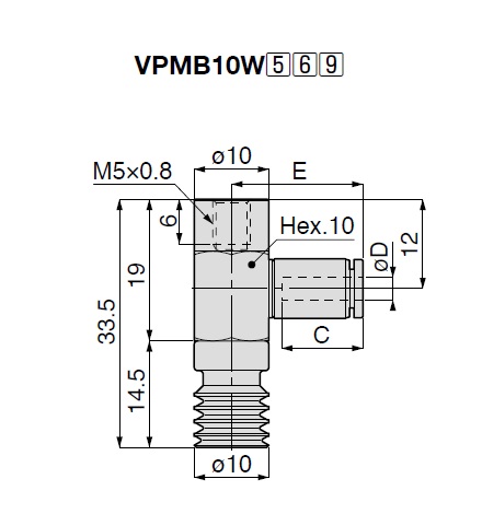 Vacuum Pad Multistage Bellows VPMB One-Touch Fitting Type