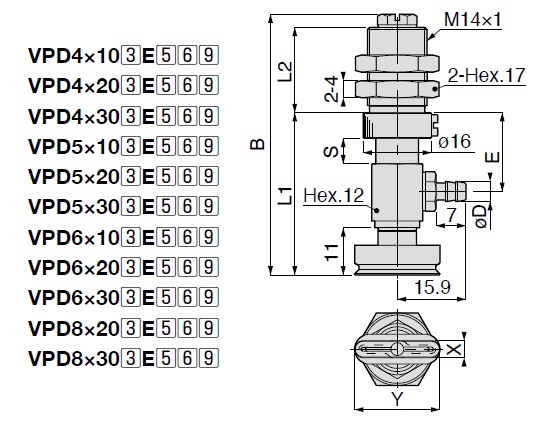 Vacuum Pad Oval Type VPD Barb Fitting Type 