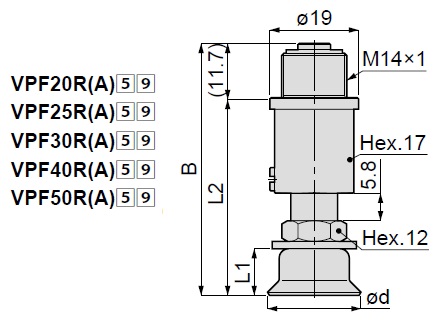 Vacuum Pad, Standard Type, VPF 