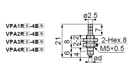 Vacuum Pad, Standard Type, VPA, Barb Fitting Type 