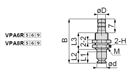 Vacuum Pad, Standard Type, VPA, Barb Fitting Type 